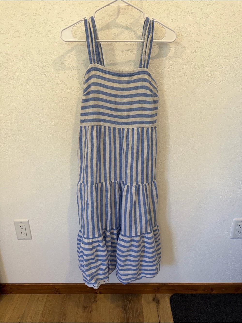 beachlunchlounge Blue and White Striped Summer Dress